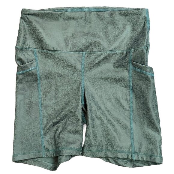 Yogalicious Lux Bike Shorts with 5" Inseam in Green, Size Medium - Picture 1 of 4